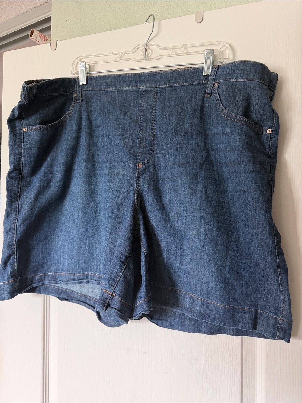 Chico's | Women's Blue No-Zip Stretch Denim Shorts